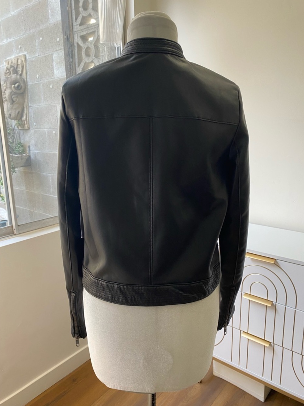 Bailey 44 NWT IRR Phoenix Black Vegan Leather Racer Jacket, Size M - Picture 4 of 11